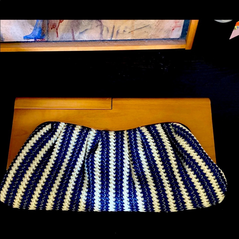 Navy & White Clutch